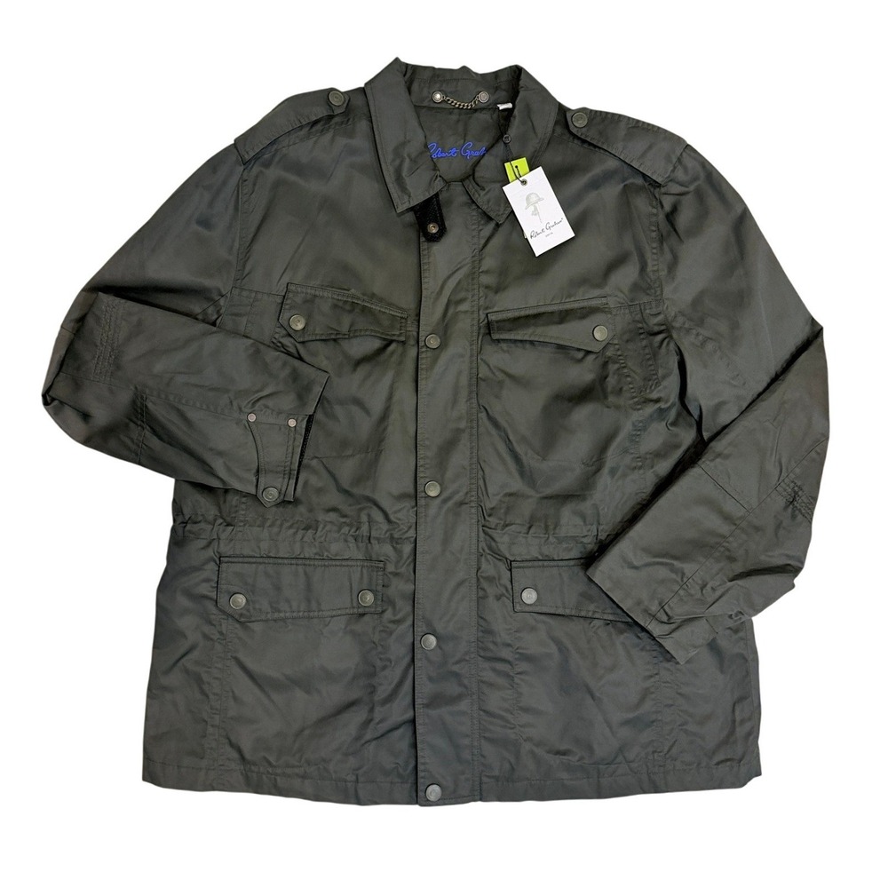 Robert Graham O'Grady Military Field Jacket Mens 3XL Dark Olive $598